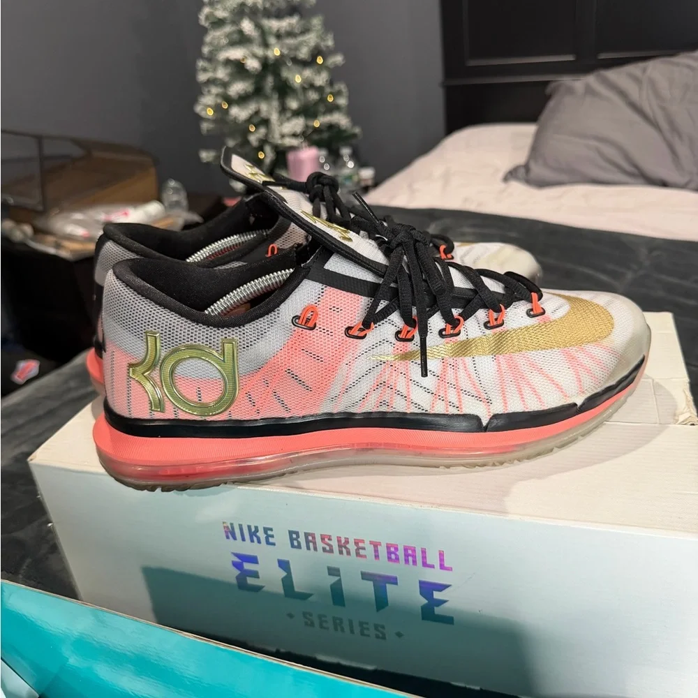 Nike KD 6 Elite Athletic Shoes - Gold, Black, Red - Picture 2 of 7